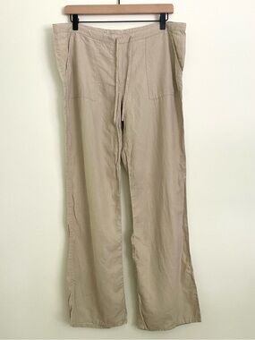 Victoria’s Secret Beige Drawstring Linen Low Rise Pant Vintage Y2K